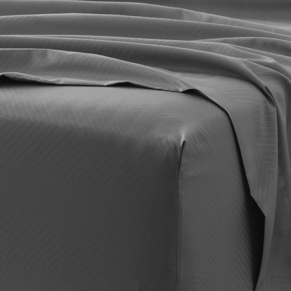 Ensemble de draps 4 pièces : motifs chevrons en relief