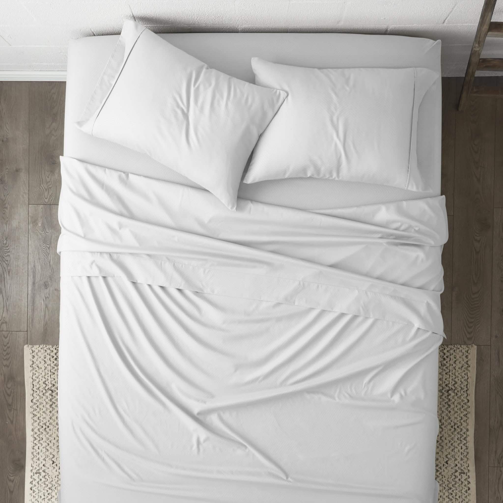 Ensemble de draps 4 pièces : motifs chevrons en relief