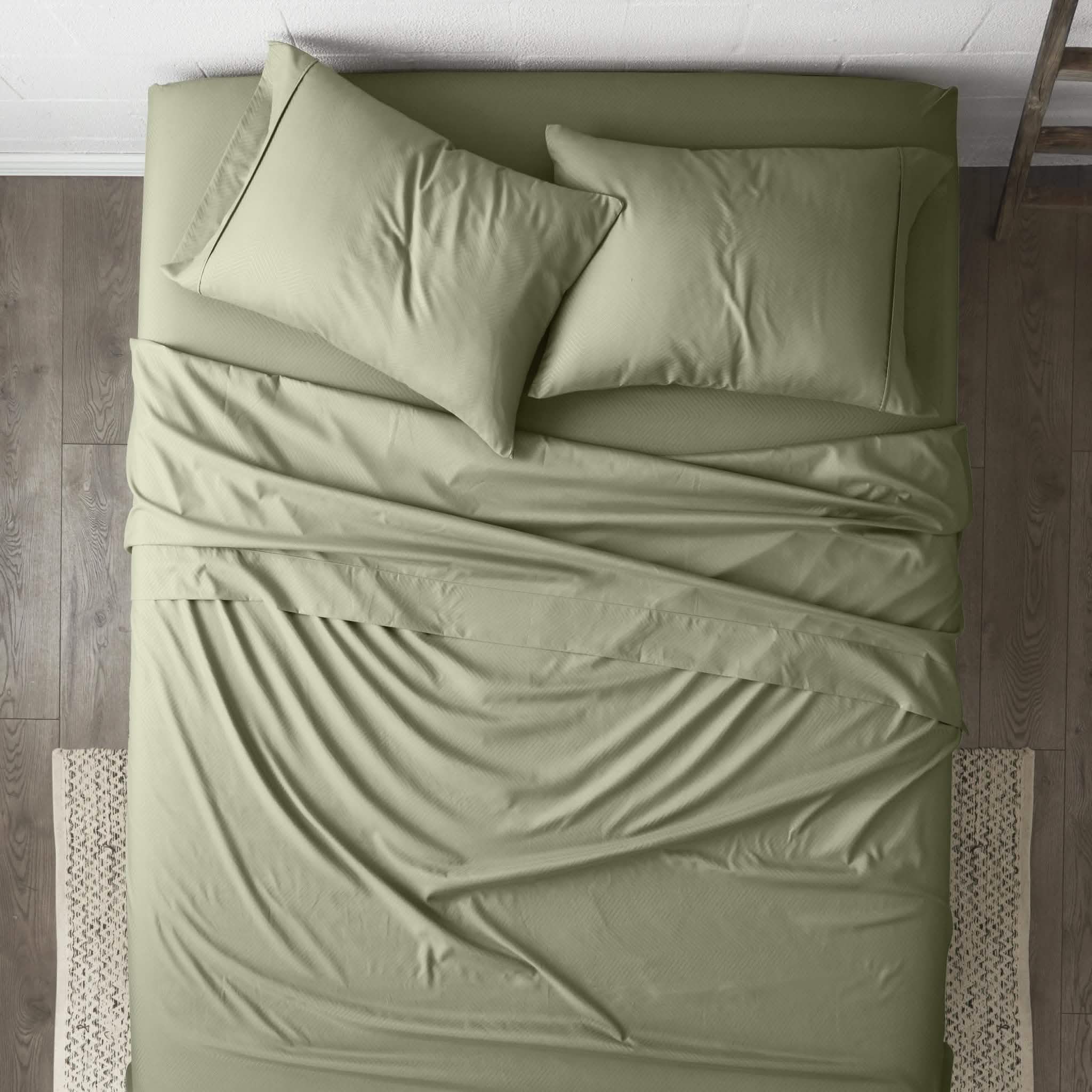 Ensemble de draps 4 pièces : motifs chevrons en relief