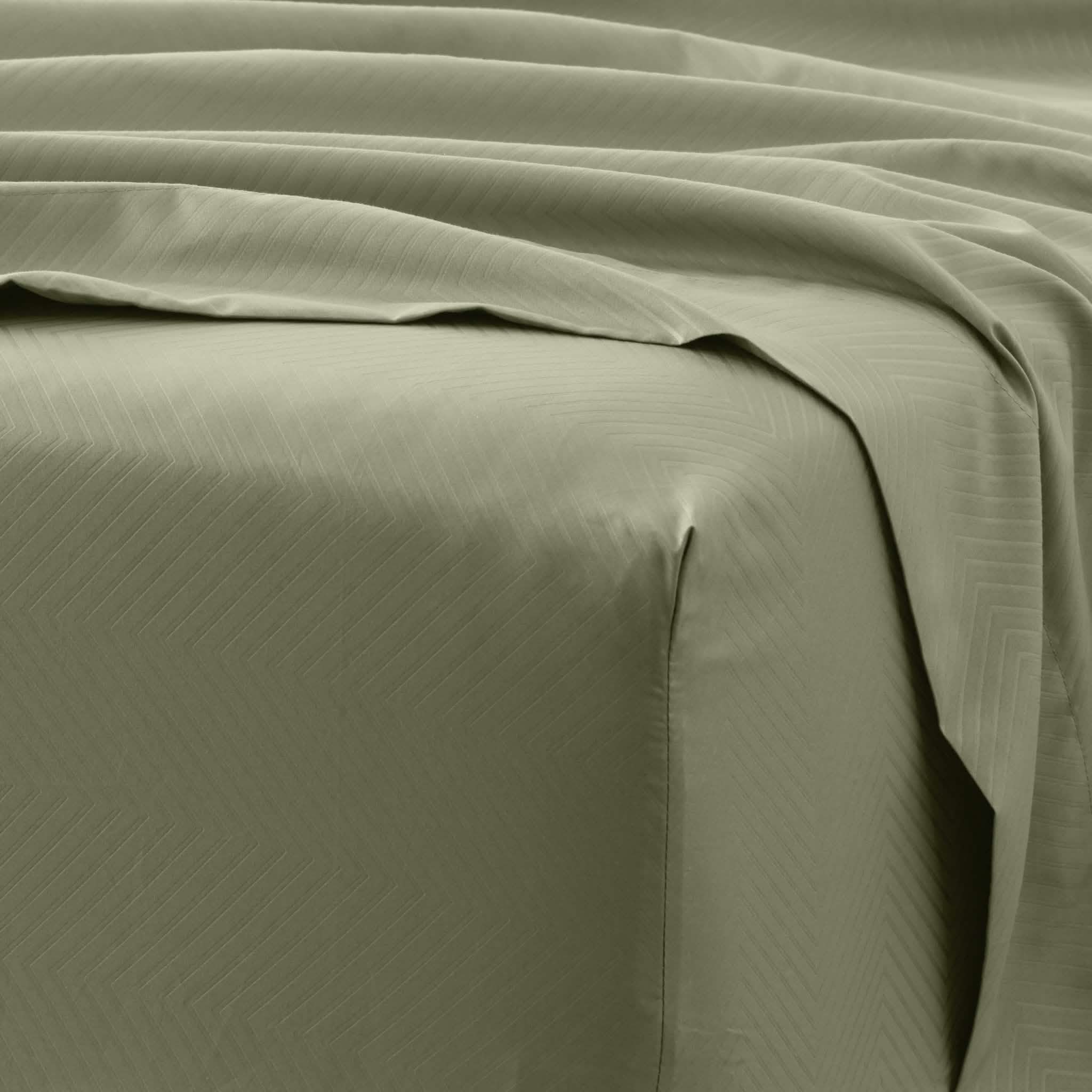 Ensemble de draps 4 pièces : motifs chevrons en relief