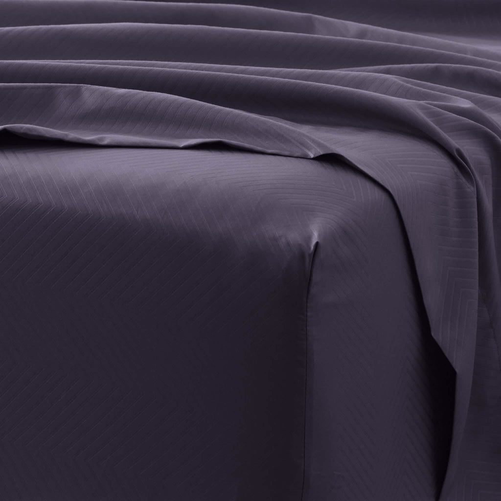 Ensemble de draps 4 pièces : motifs chevrons en relief
