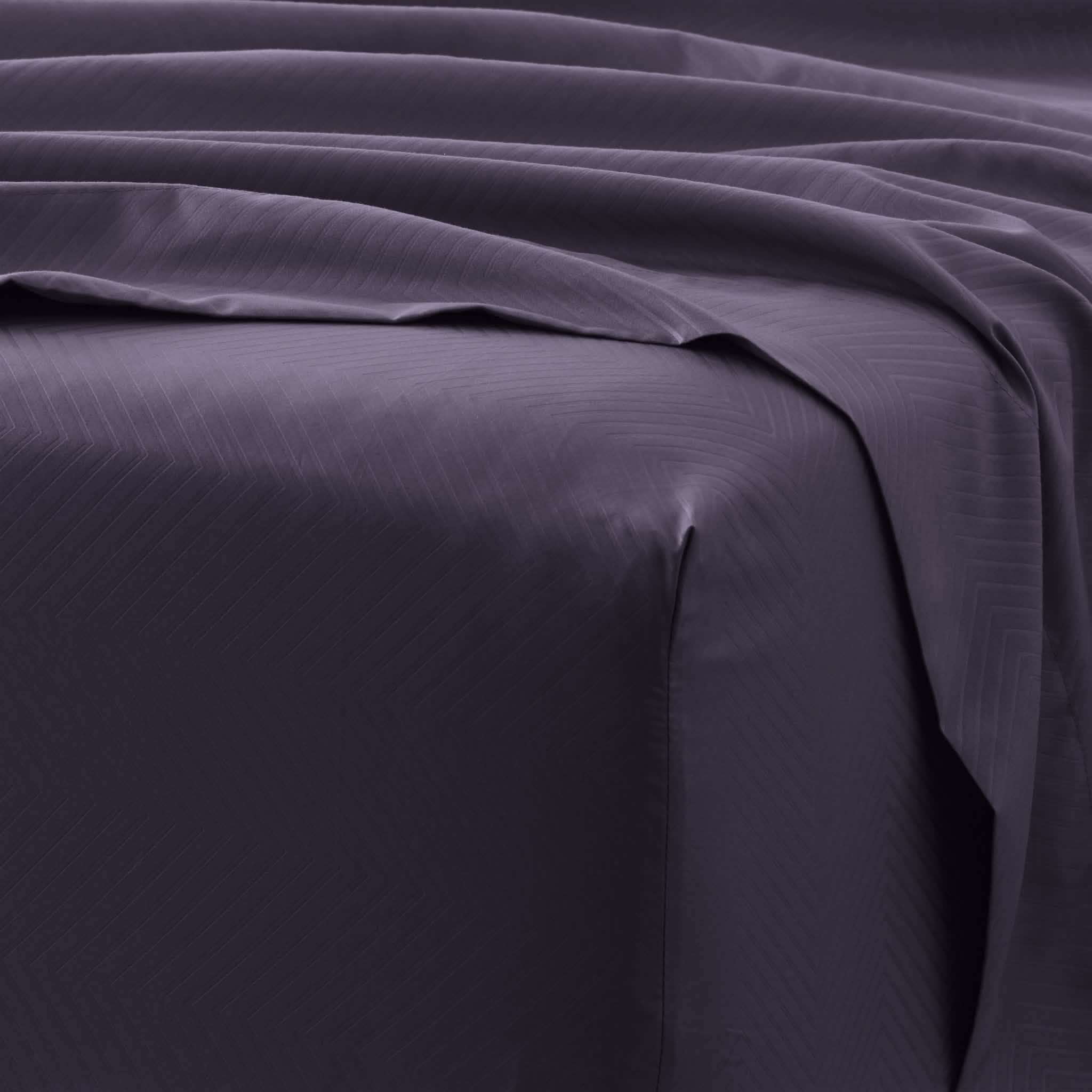 Ensemble de draps 4 pièces : motifs chevrons en relief