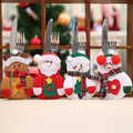 Lot de 4 : Ensembles de vaisselle de Noël Housse de couteau et de fourchette de Noël