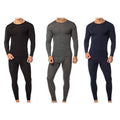 Ensemble 4 pièces : Sous-vêtements thermiques en molleton de coton pour homme