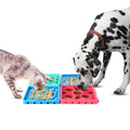 Lot de 4 : Gamelle anti-glouton et tapis de léchage pour animaux de compagnie