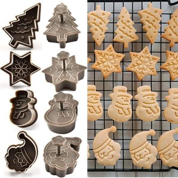 Lot de 4 : Moules à biscuits en plastique