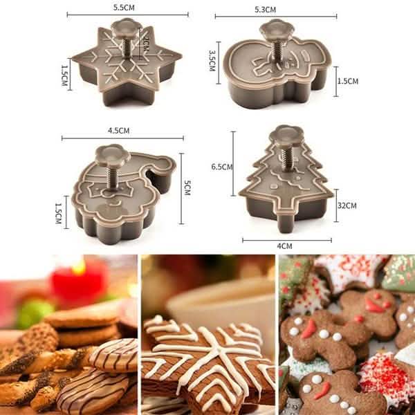Lot de 4 : Moules à biscuits en plastique