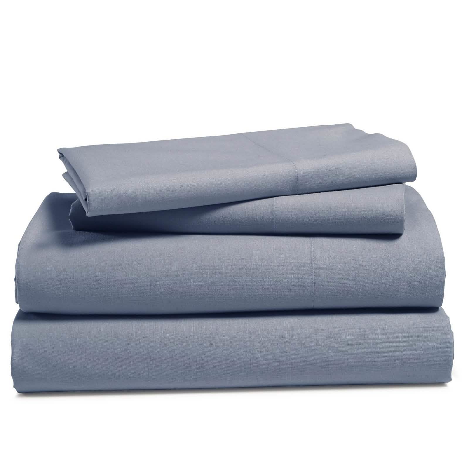 Ensemble 4 pièces : Drap uni 100 % coton ultra doux