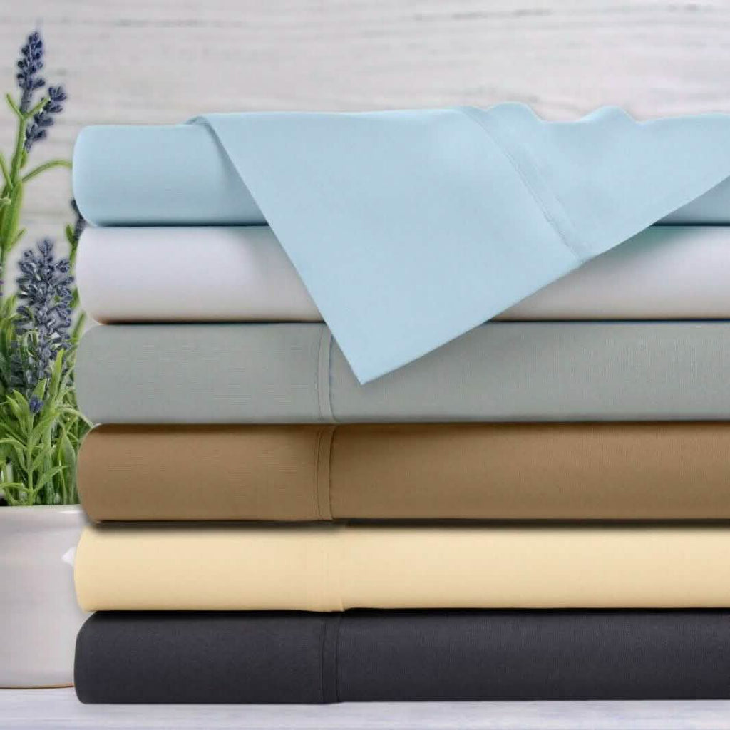 Ensemble 4 pièces : Parure de draps parfumés à la lavande de bambou