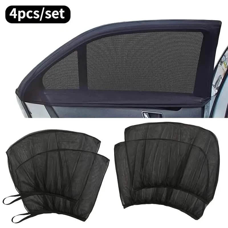 Ensemble de 4 pièces : Pare-soleil de voiture pour vitres avant et arrière
