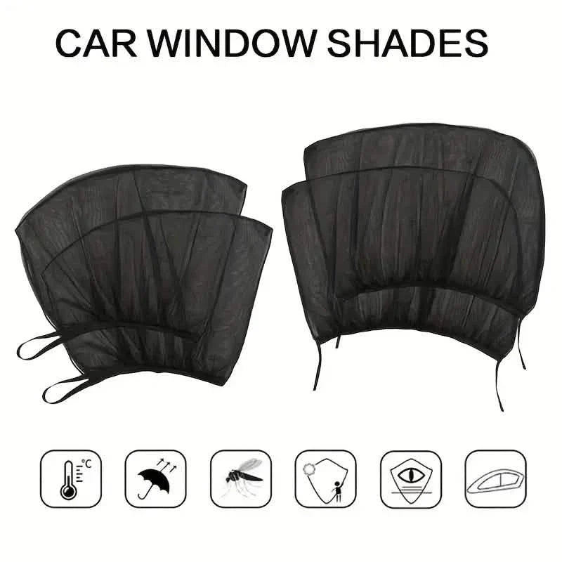 Ensemble de 4 pièces : Pare-soleil de voiture pour vitres avant et arrière
