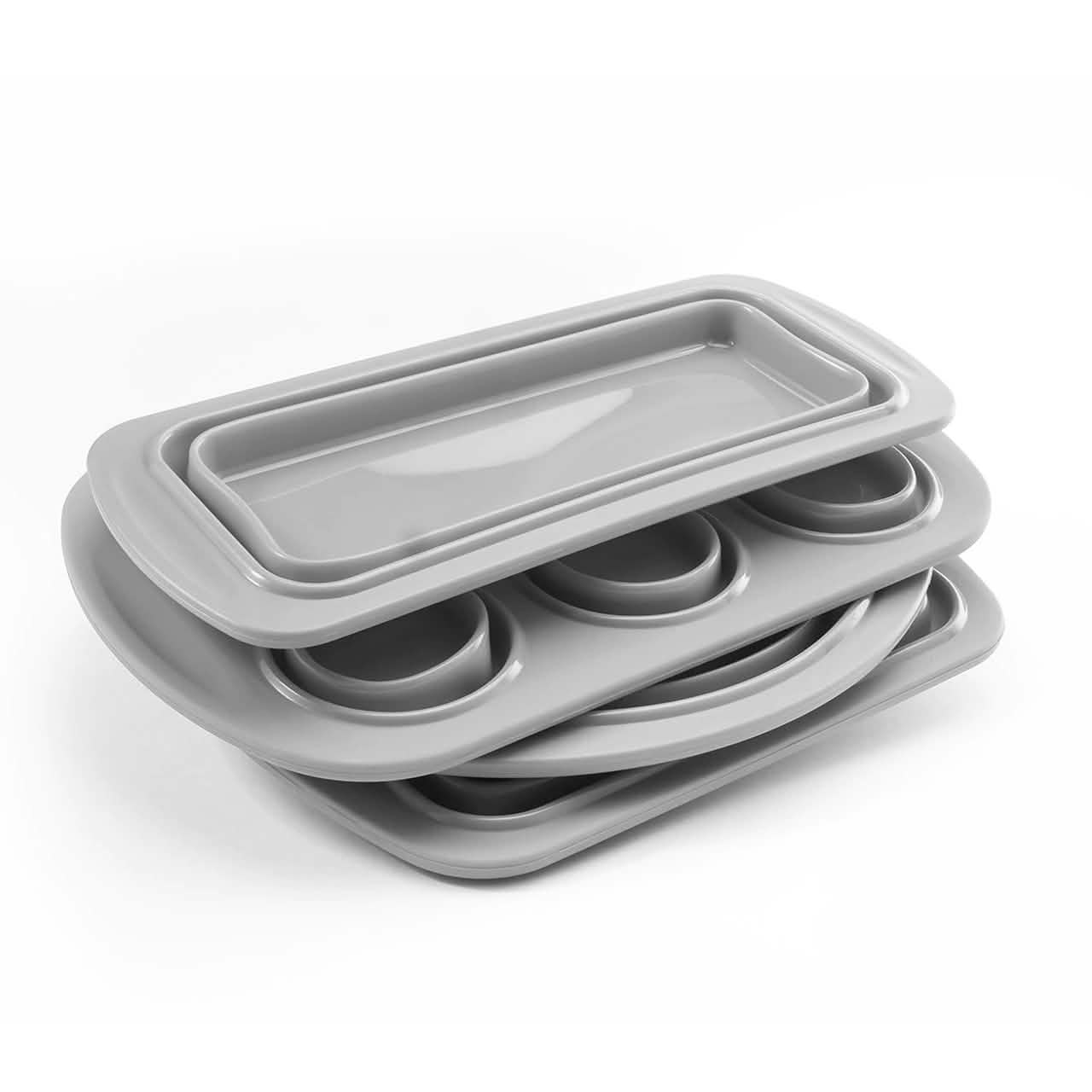 Ensemble de 4 pièces : Moules de cuisson pliables en silicone