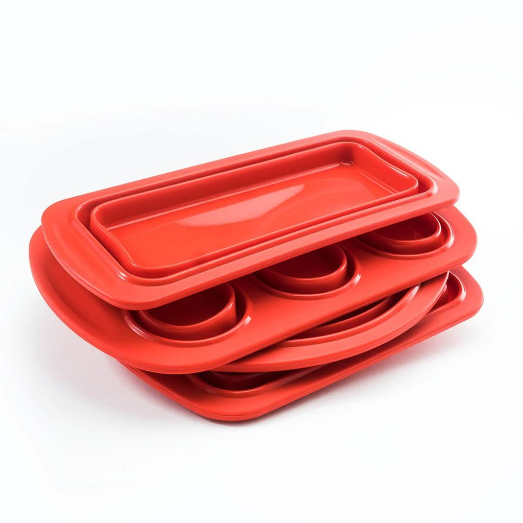 Ensemble de 4 pièces : Moules de cuisson pliables en silicone
