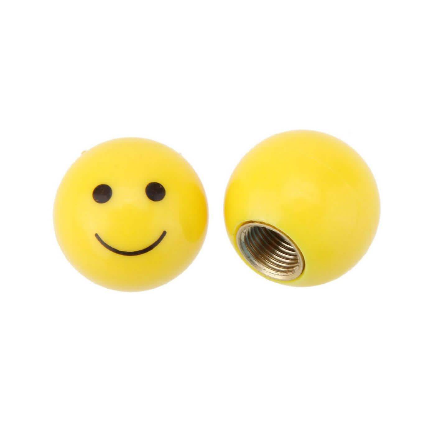 Lot de 4: Bouchons de valve pour vélo avec smiley