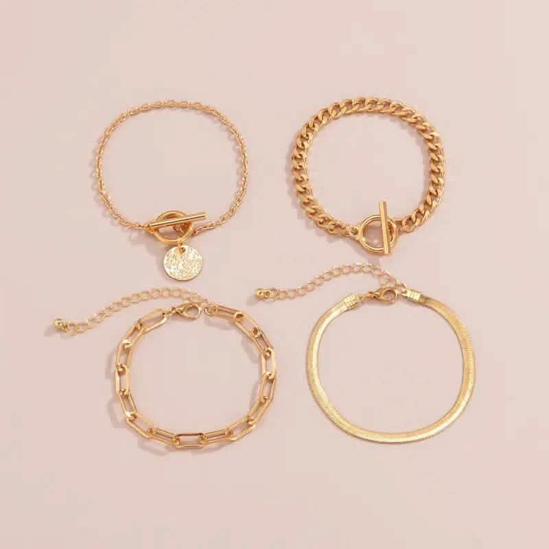 Lot de 4 bracelets simples et élégants pour femmes
