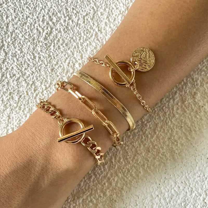 Lot de 4 bracelets simples et élégants pour femmes