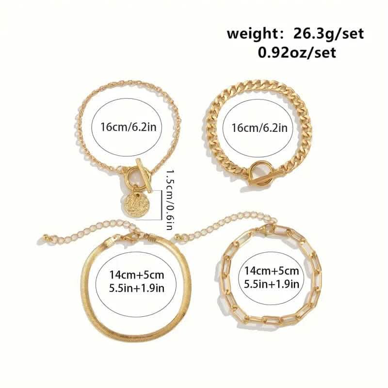 Lot de 4 bracelets simples et élégants pour femmes