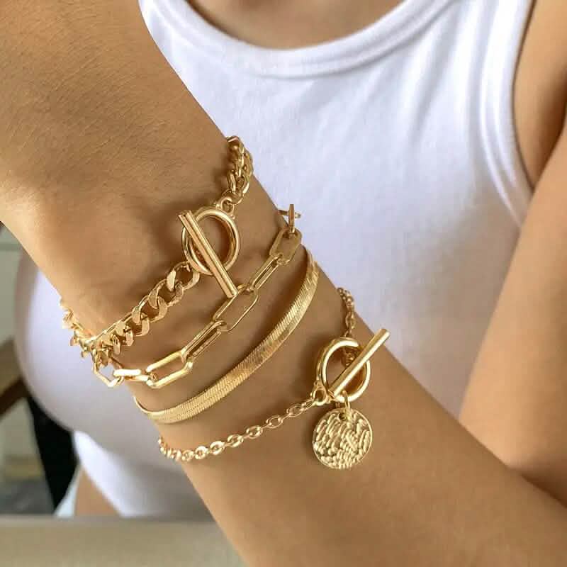 Lot de 4 bracelets simples et élégants pour femmes