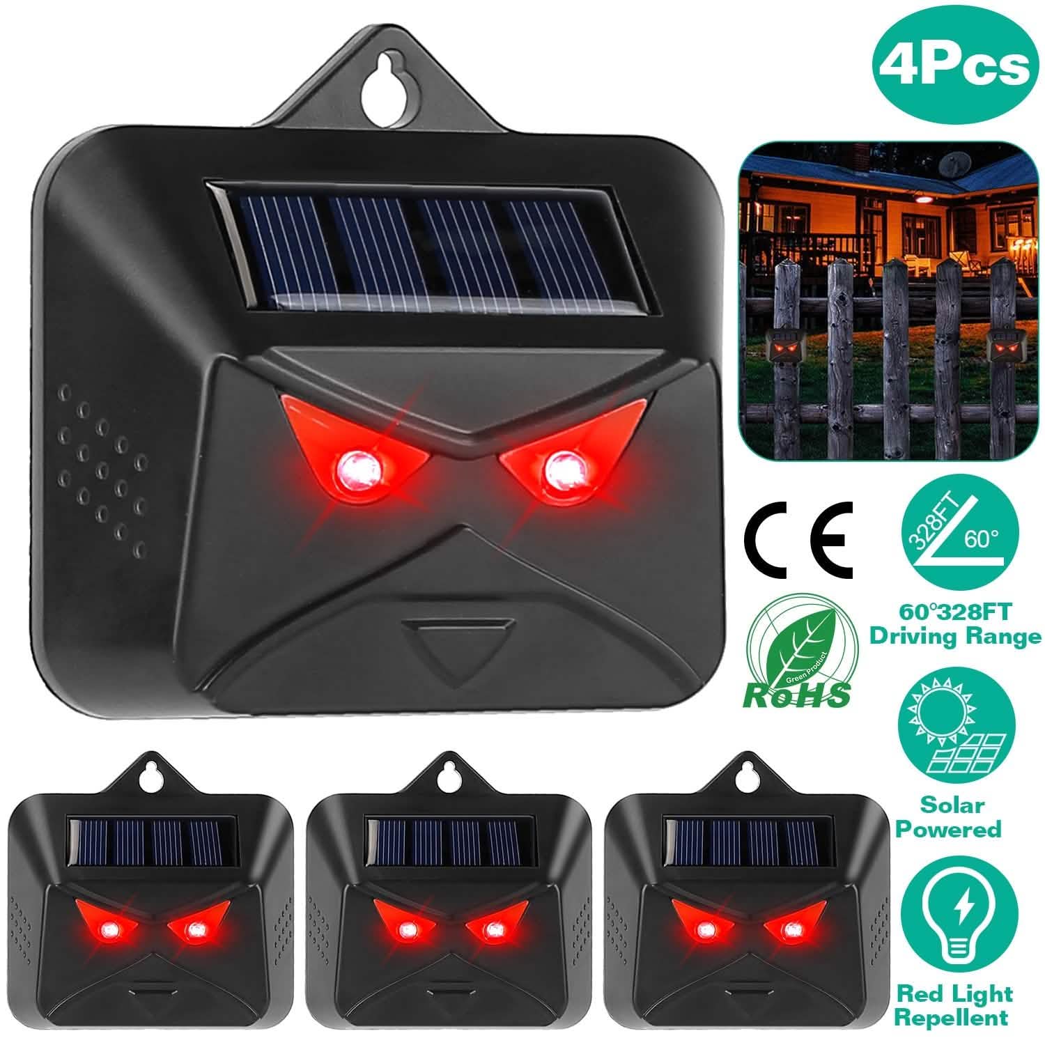 Lot de 4 : lampe solaire antiprédateur