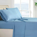 Ensemble de draps 4 pièces : rayures lisses et texturées