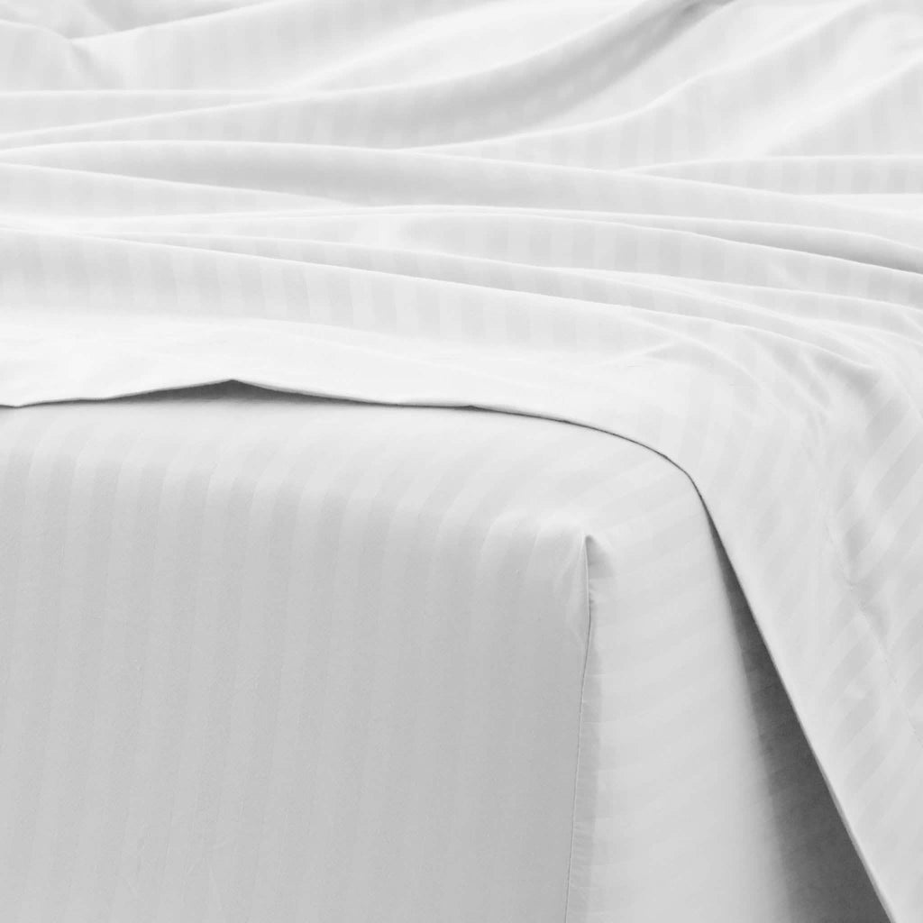 Parure de draps gaufrés à rayures 4 pièces