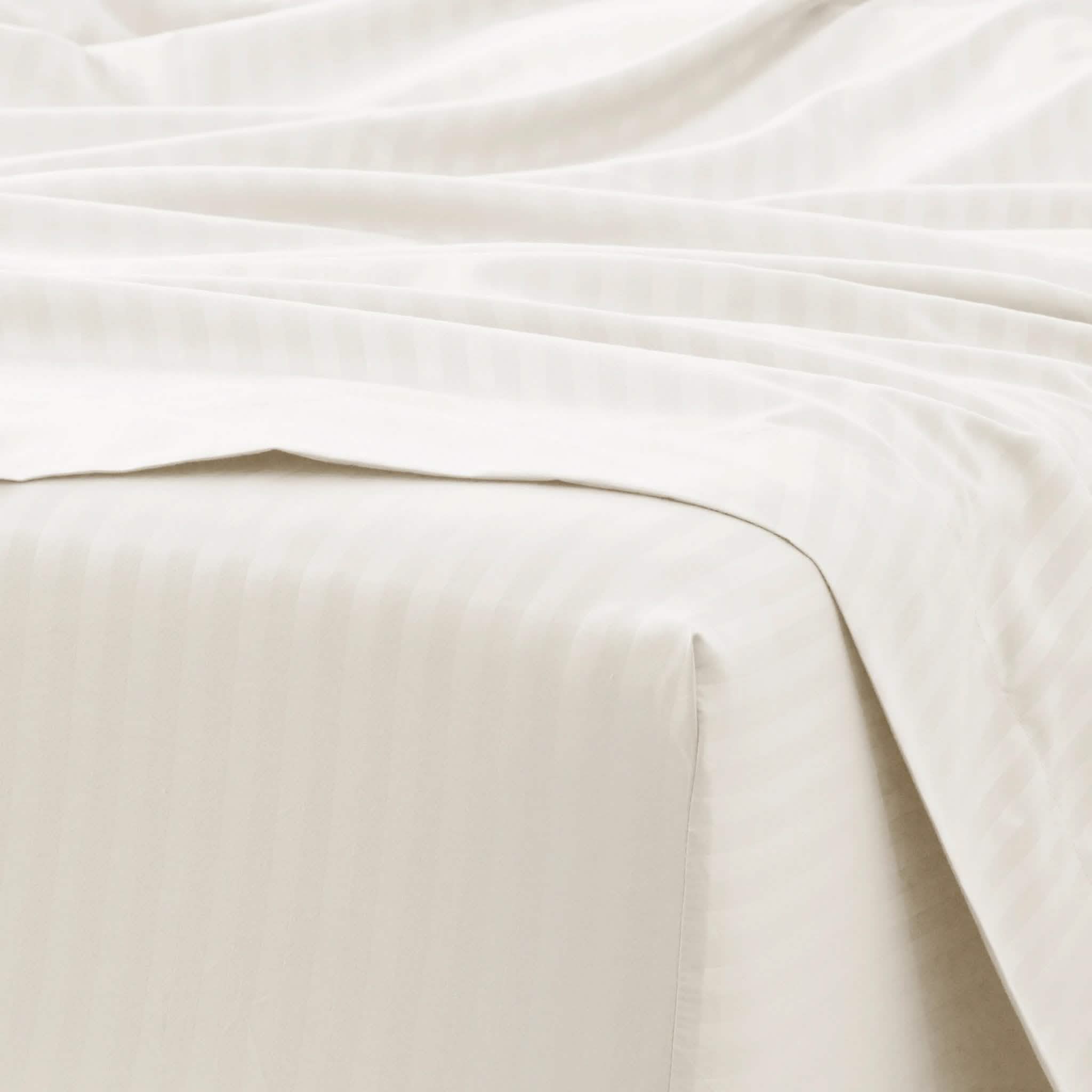 Parure de draps gaufrés à rayures 4 pièces