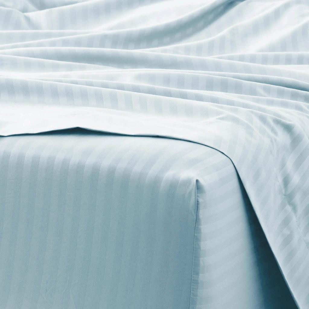 Parure de draps gaufrés à rayures 4 pièces
