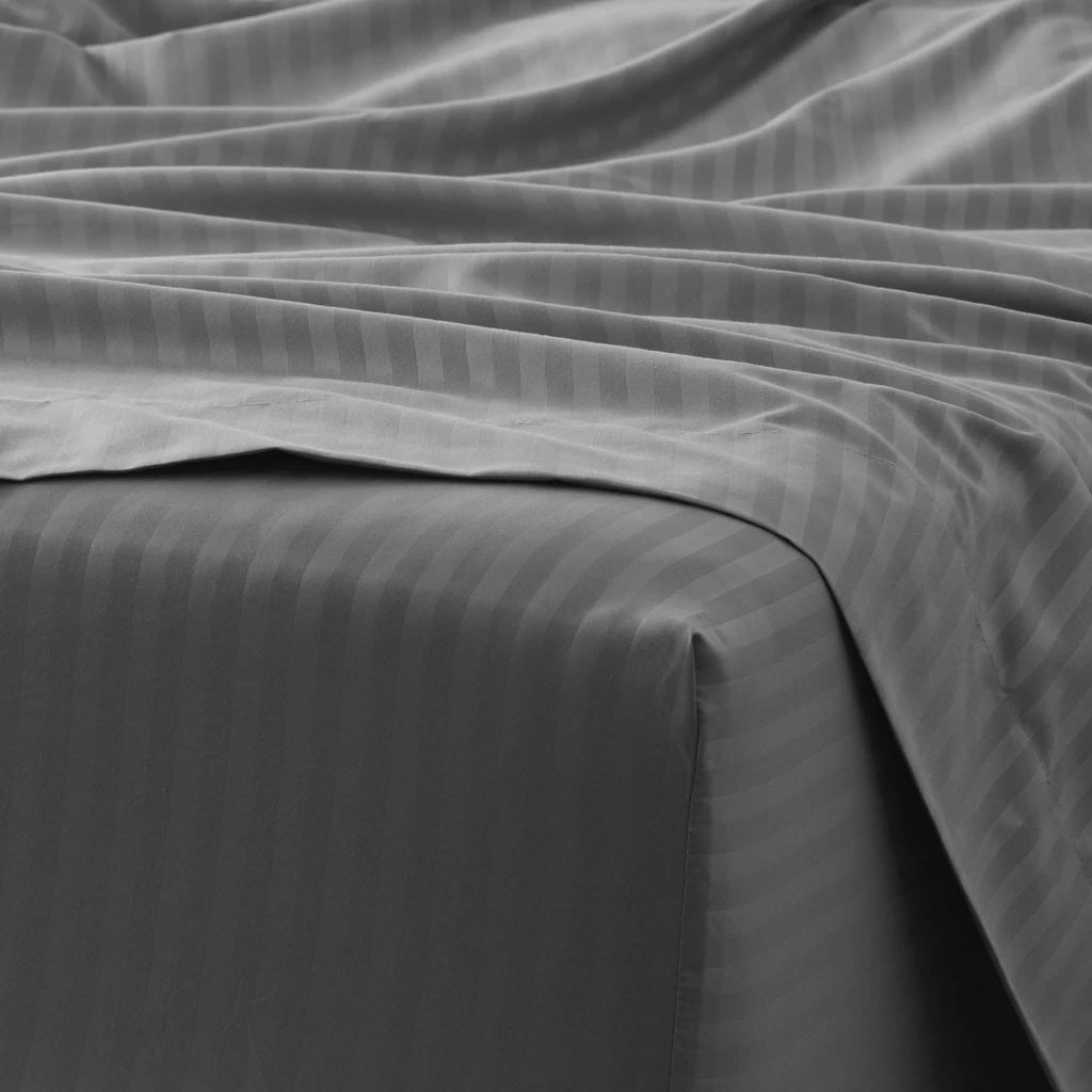 Parure de draps gaufrés à rayures 4 pièces