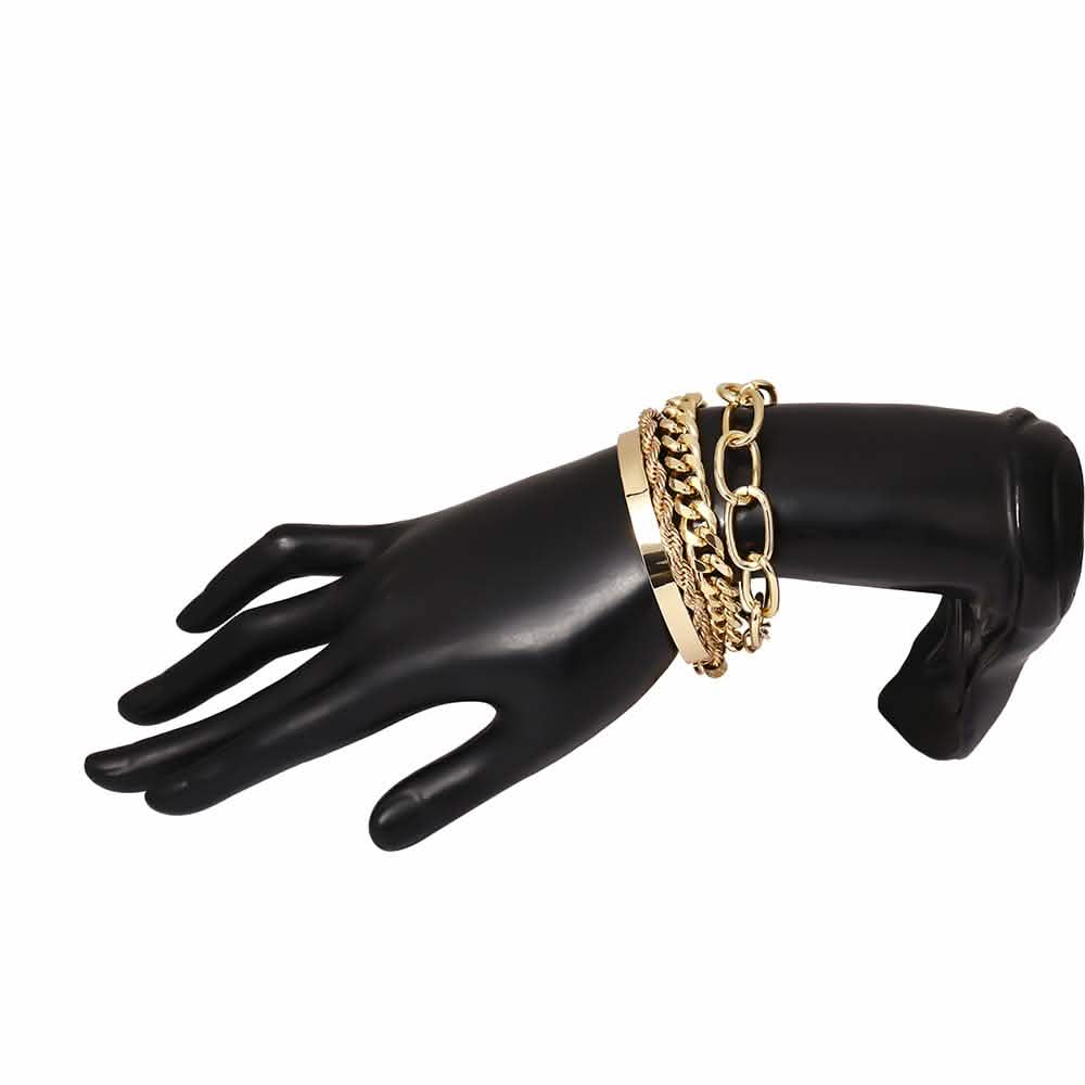 Lot de 4 : Bracelets de chaîne bohèmes ajustables pour femme