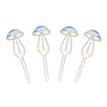 4 pièces : Arrosoirs à plantes en verre transparent Champignon irisé dégradé arc-en-ciel