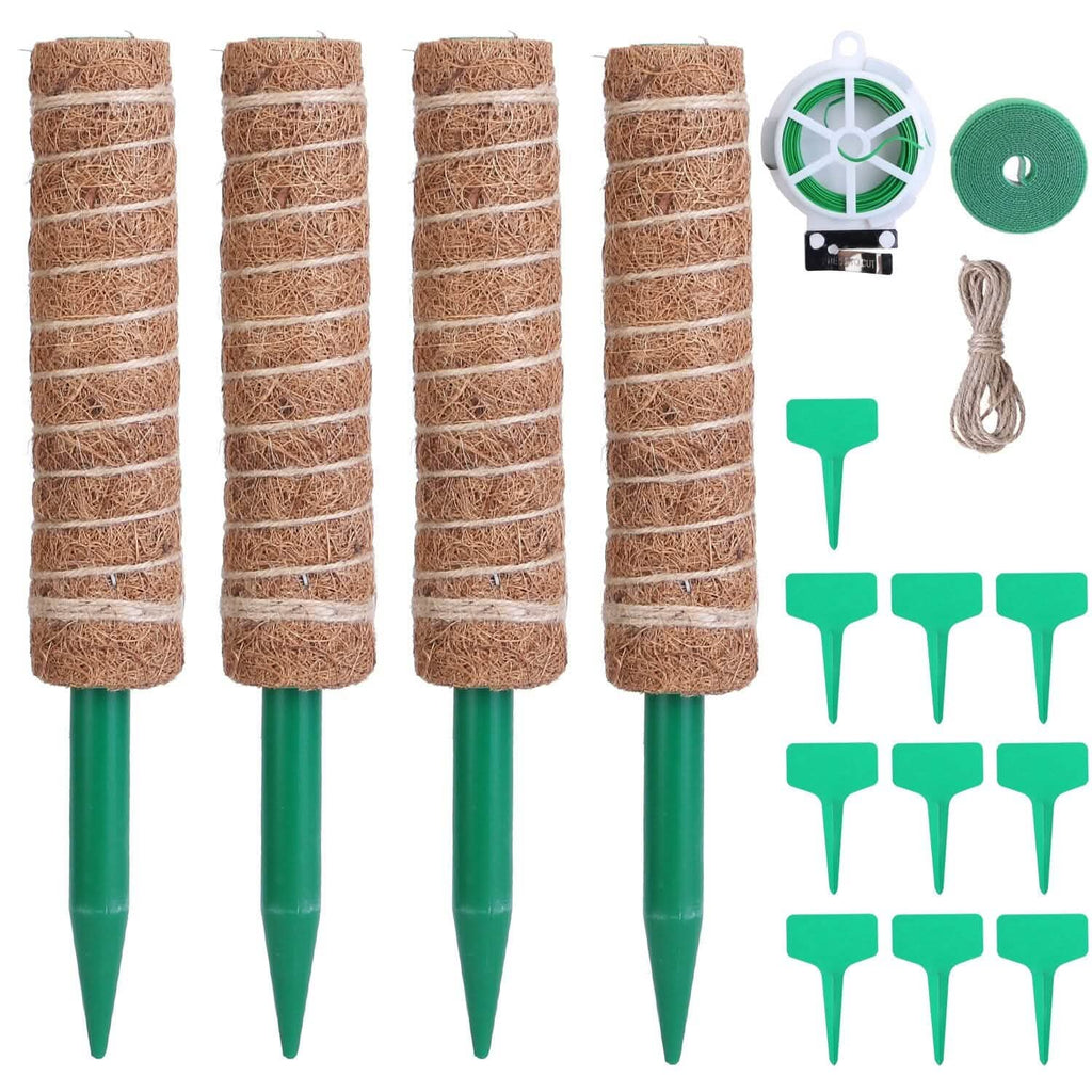 4 pièces : Tuteur en fibre de coco extensible pour plantes grimpantes