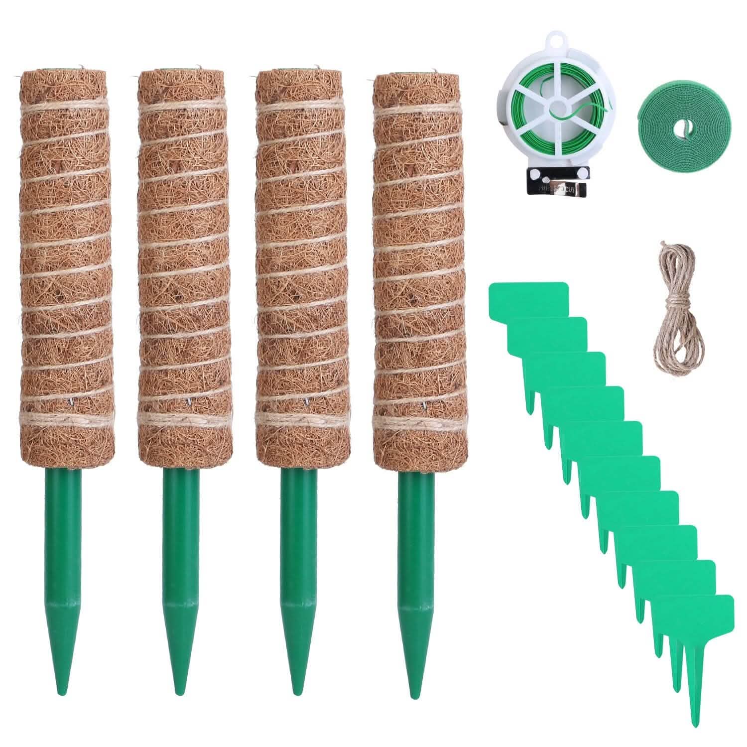 4 pièces : Tuteur en fibre de coco extensible pour plantes grimpantes