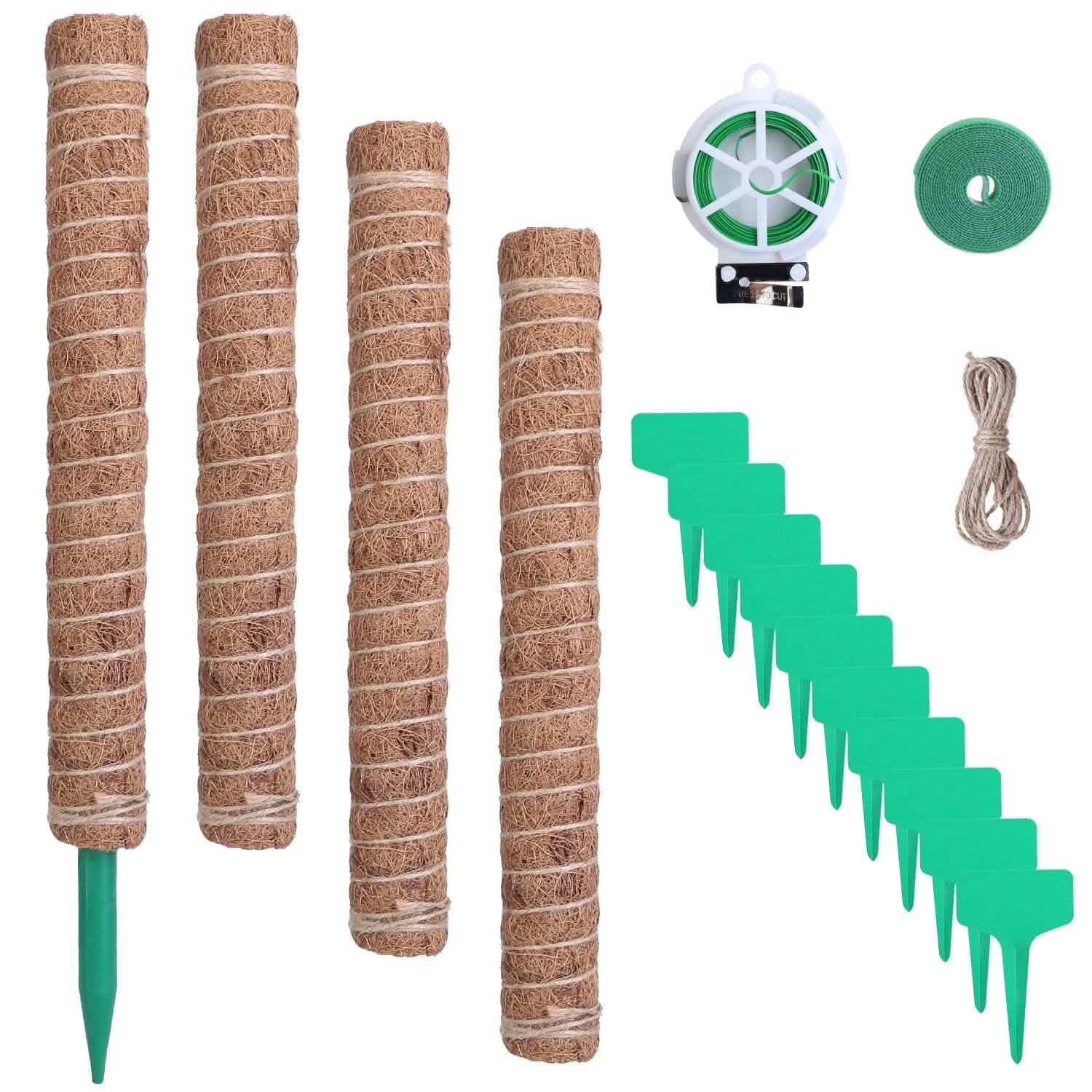 4 pièces : Tuteur en fibre de coco extensible pour plantes grimpantes