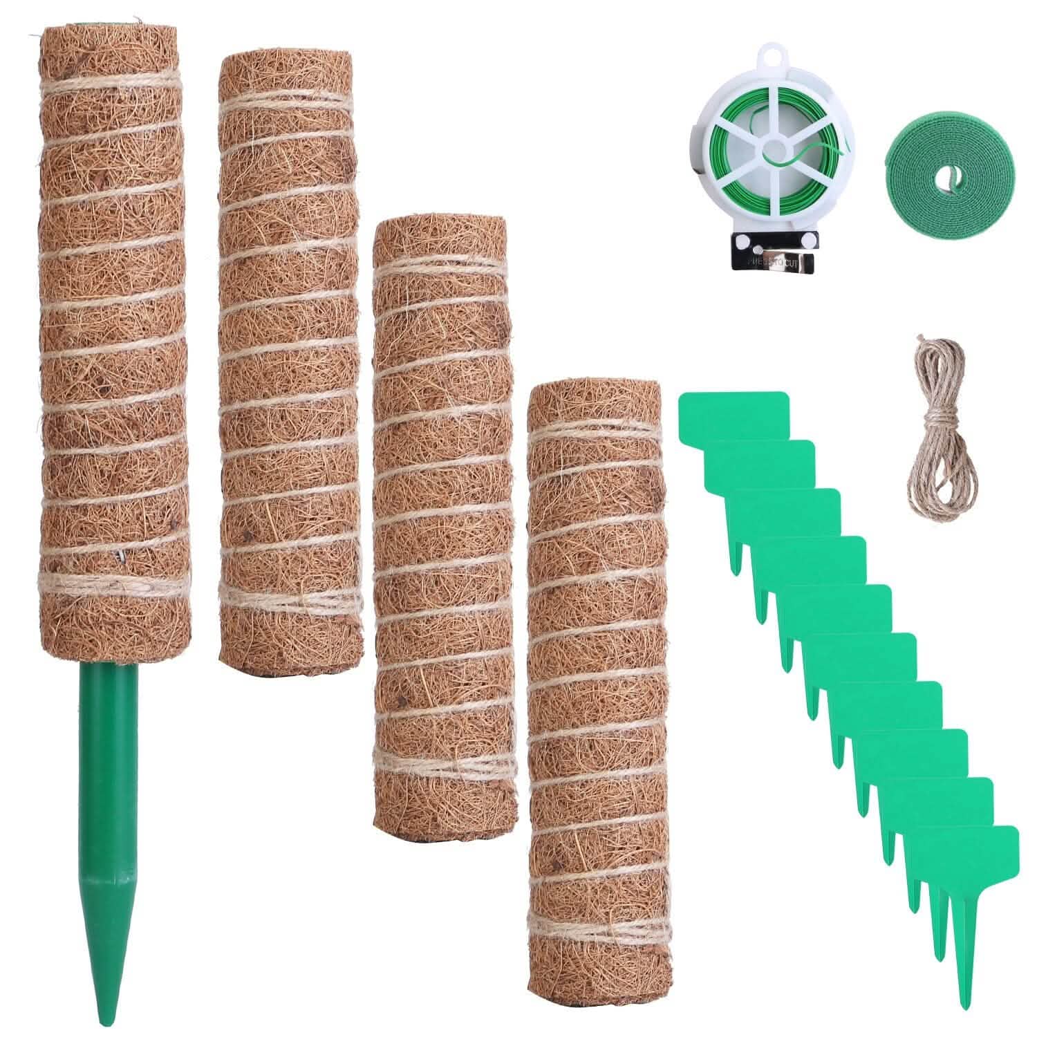 4 pièces : Tuteur en fibre de coco extensible pour plantes grimpantes