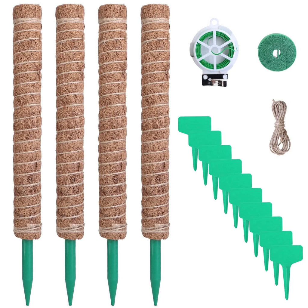 4 pièces : Tuteur en fibre de coco extensible pour plantes grimpantes