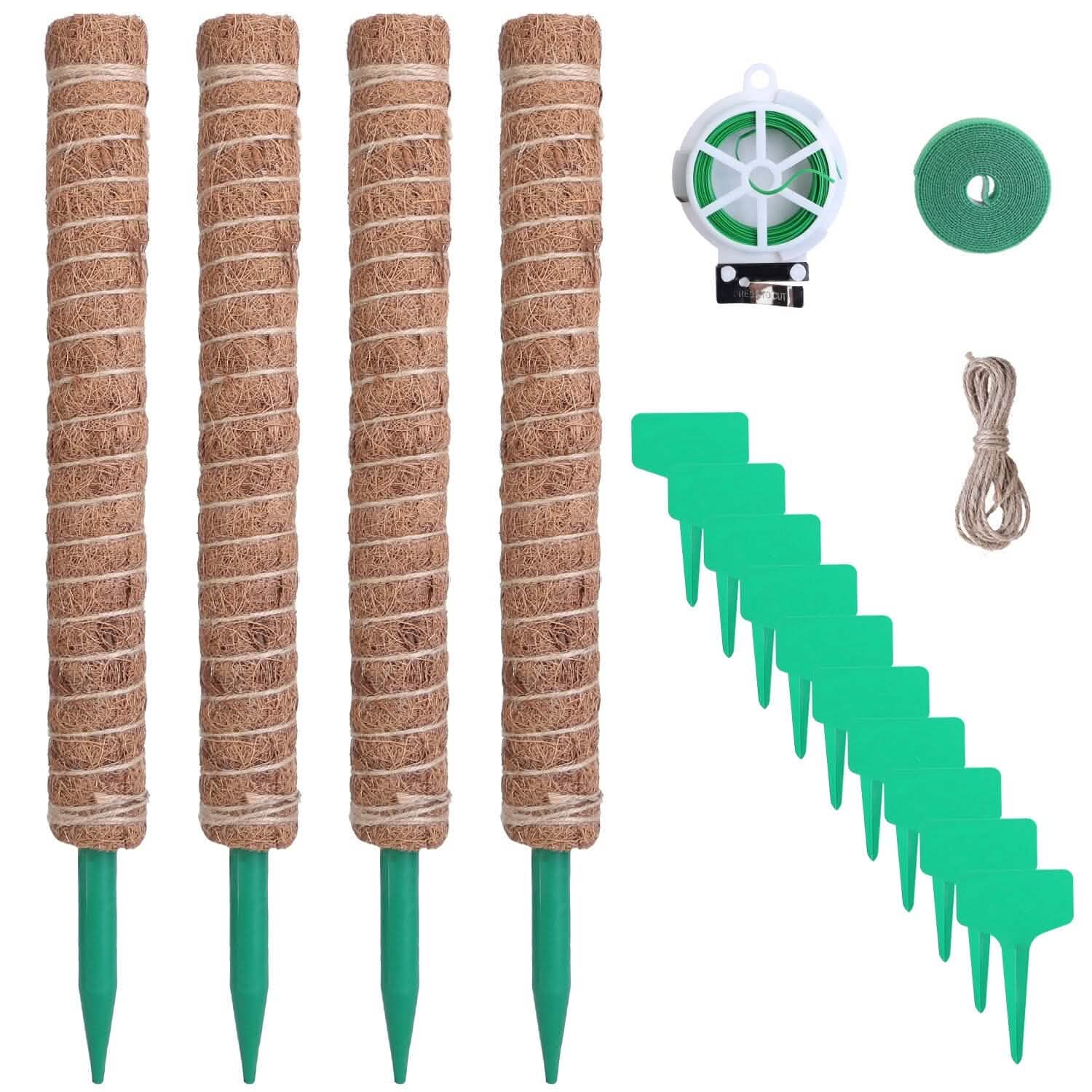 4 pièces : Tuteur en fibre de coco extensible pour plantes grimpantes