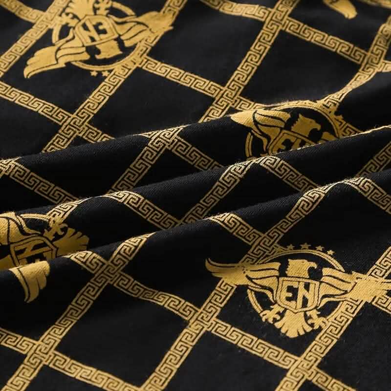 4 pièces : Boxer homme de luxe noir à imprimé doré taille mi-haute