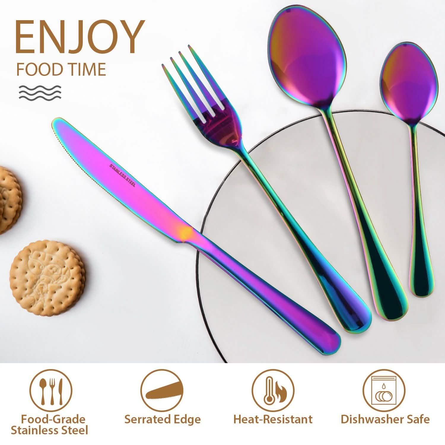 Lot de 4 pièces : Couverts de cuisine en acier inoxydable