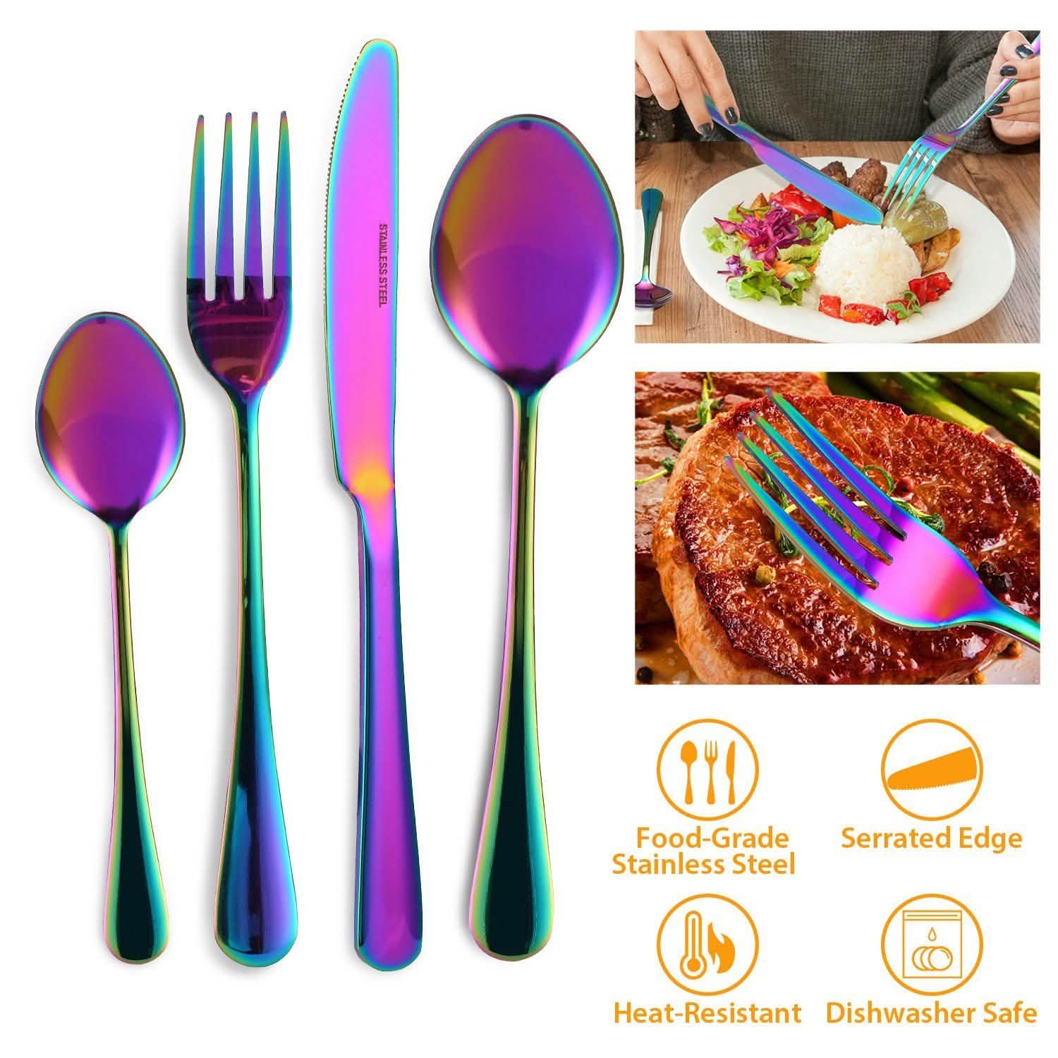 Lot de 4 pièces : Couverts de cuisine en acier inoxydable