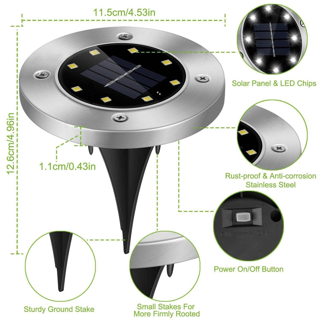 Lot de 4: Lampe solaire à planter