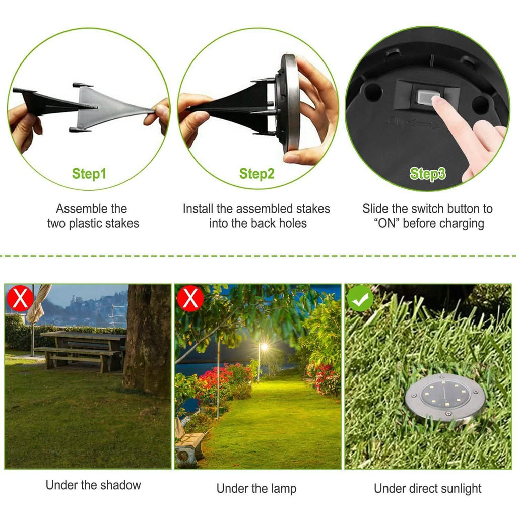 Lot de 4: Lampe solaire à planter