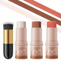 4 pièces : Kit étanche de contour et d'illuminateur crème avec pinceau