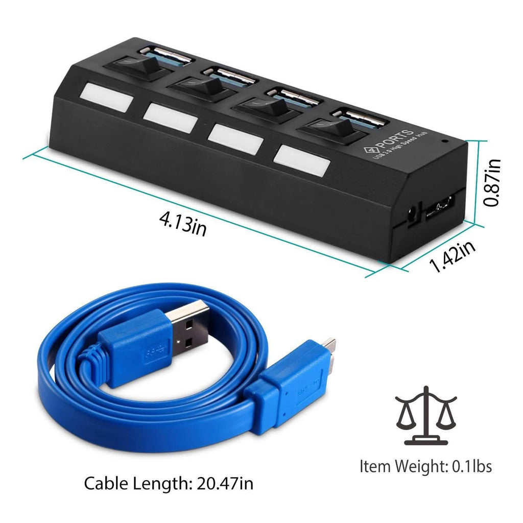 Adaptateur Hub USB 3.0 Haute Vitesse 4 Ports