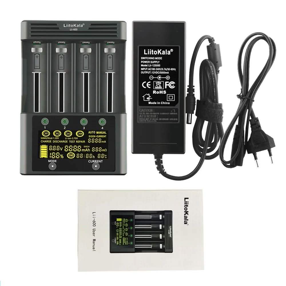 Chargeur de batterie à 4 emplacements de charge indépendants