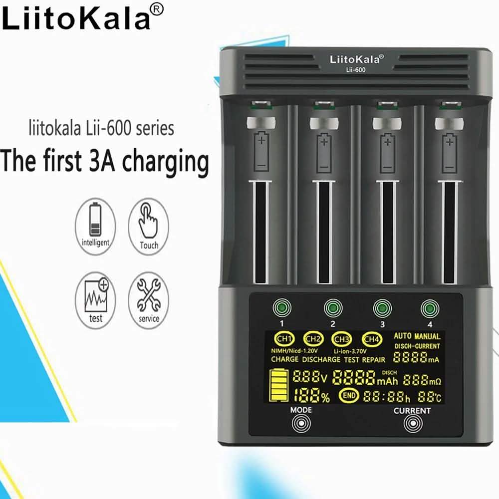 Chargeur de batterie à 4 emplacements de charge indépendants