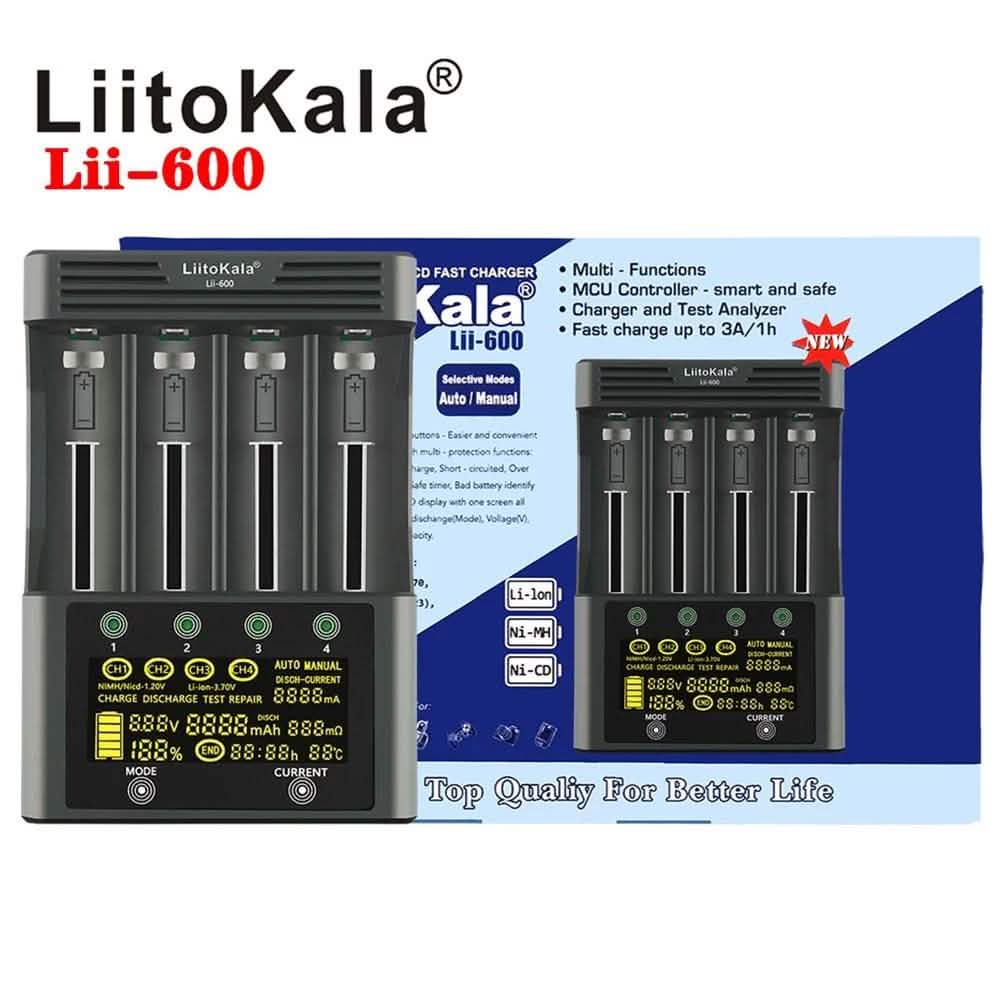 Chargeur de batterie à 4 emplacements de charge indépendants