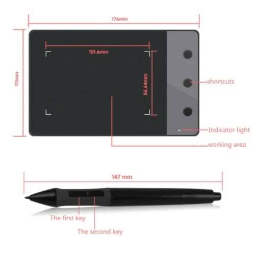 Tablette graphique USB anti-interférence 4 x 2.23"