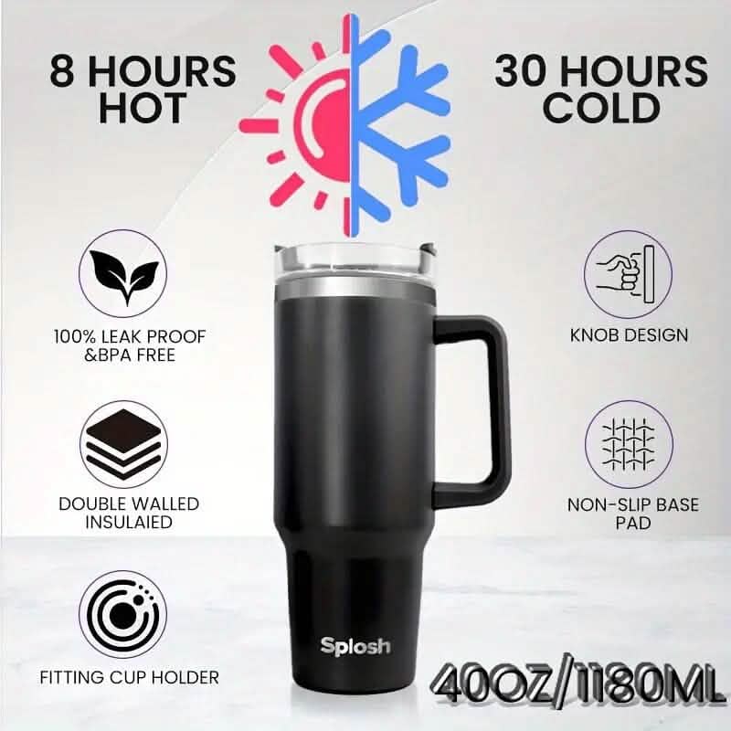 Gobelet isotherme de 1,2 L avec anse et paille