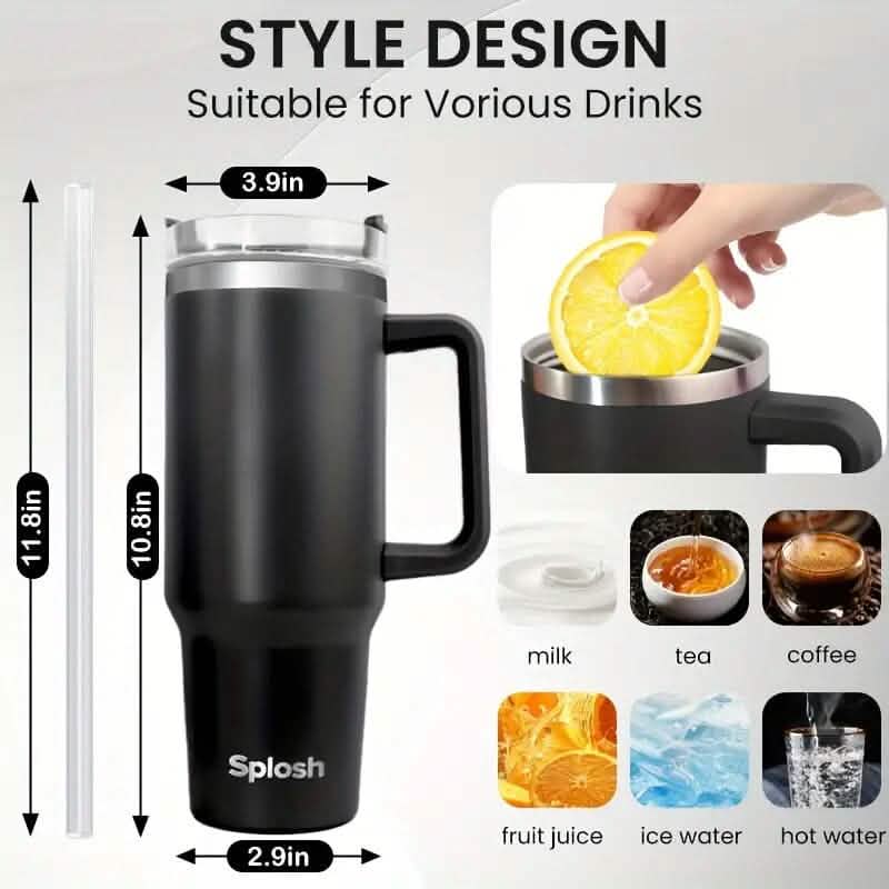 Gobelet isotherme de 1,2 L avec anse et paille