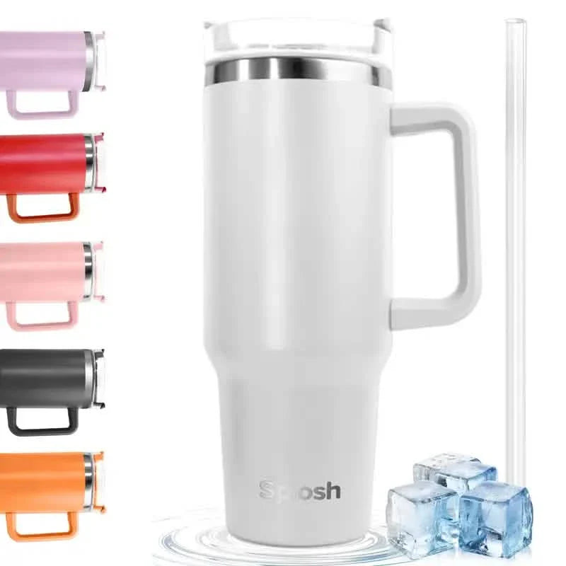 Gobelet isotherme de 1,2 L avec anse et paille